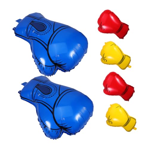 Ciieeo 6 Stück Teiliges Boxhandschuh Folienballons Leuchtenden Farben Widerstandsfähige Partydekoration für Wrestling und Box Events Bunte Jungengeburtstags Deko Langlebig und Auffällig von Ciieeo
