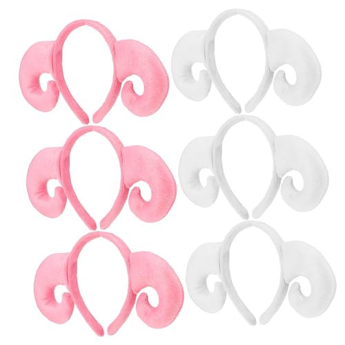 Ciieeo 6 Stück Teiliges Schaf Haarreif mit Weißen und Pinken Schafshörnern Elastisches Tier Stirnband für Niedliches Cosplay Zubehör für Halloween Weihnachts und Kostümpartys Ciieeo 6 Stück Teiliges Schaf Haarreif mit Weißen und Pinken Schafshörnern Elastisches Tier Stirnband für Niedliches Cosplay Zubehör für Halloween Weihnachts und Kostümpartys von Ciieeo