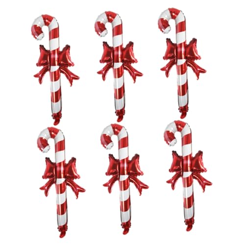 Ciieeo 6 Stück Weihnachtsballons Handliche Candy Cane Folienballons Weihnachtsdeko Innen Außen Niedliche Farbenfrohe Luftballons für Festliche von Ciieeo