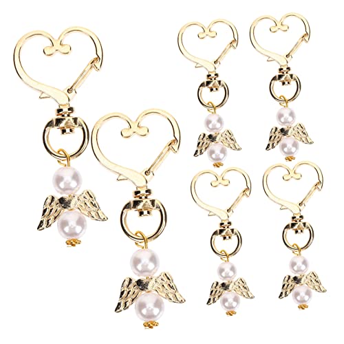 Ciieeo 6Stücke Charm Schlüsselanhänger Engelsflügel Form Kreative Shower Dekorative Schlüsselbund Favors Langlebig für Partys von Ciieeo