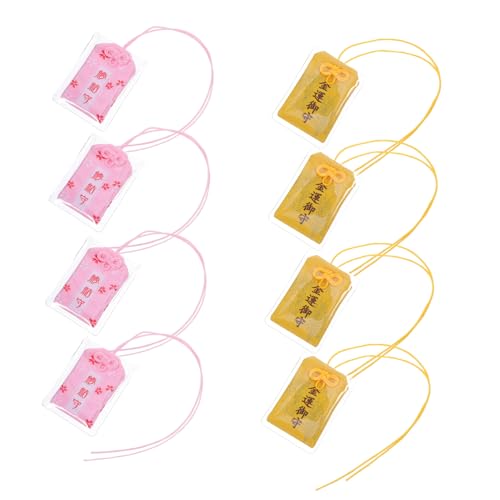 Ciieeo 8 Sätze Handgemachte Japanische Omamori Glücksbringer Anhänger Teilig Traditionelle Hängende für Gesundheit Reichtum und mit PVC Schutzetui Vielseitig Einsetzbar von Ciieeo