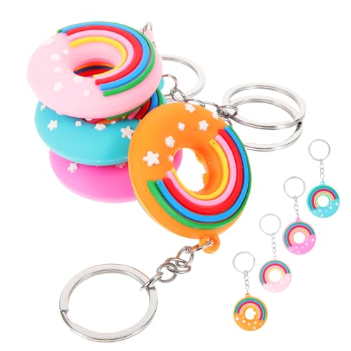 Ciieeo 8 Stück Teiliges Donut Schlüsselanhänger aus PVC Softgummi Beidseitig Bedruckt mit Regenbogen und Sternenmotiv Farbenfrohe Süße Anhänger für Schlüssel und Taschen Leicht und Ciieeo 8 Stück Teiliges Donut Schlüsselanhänger aus PVC Softgummi Beidseitig Bedruckt mit Regenbogen und Sternenmotiv Farbenfrohe Süße Anhänger für Schlüssel und Taschen Leicht und von Ciieeo