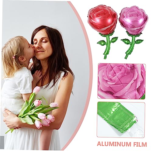 Ciieeo 8 Stück Teiliges Rosenblumen Aluminium Folienballon Langlebig Leuchtend Rot und Rosa Romantische Valentinstags und Hochzeitsdeko Partydekoration für Liebevolle Atmosphäre von Ciieeo