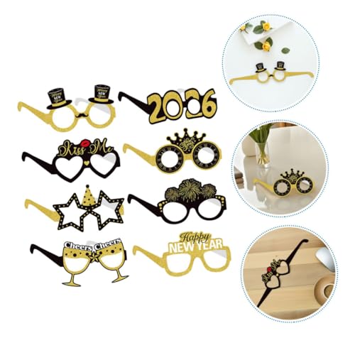 Ciieeo 8 Stück Teiliges Silvester Partybrillen aus Papier mit Glitter Festliche Foto Requisiten für Silvester Weihnachten und Abschlussfeiern Stilvolle Neujahrsdekoration für Ciieeo 8 Stück Teiliges Silvester Partybrillen aus Papier mit Glitter Festliche Foto Requisiten für Silvester Weihnachten und Abschlussfeiern Stilvolle Neujahrsdekoration für von Ciieeo