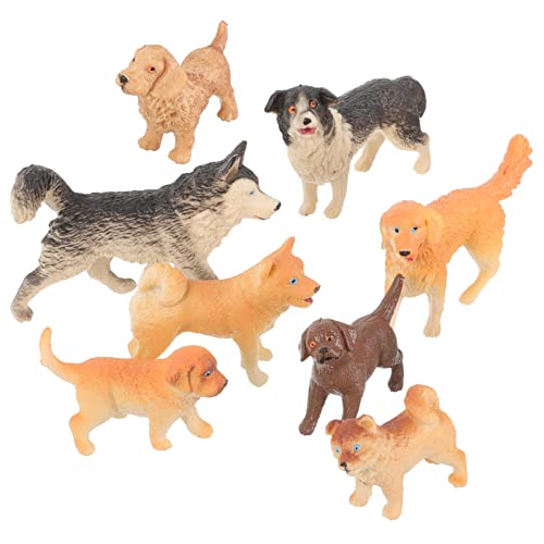 Ciieeo 8st Hund-Statue-Ornament Kleine Hundefiguren Miniatur-hundeschmuck Hund-Kuchen-Deckel Mini-hundefigur Spielzeug Dekoration Welpenstatue Kind Spielzeugset Plastik Hündchen von Ciieeo