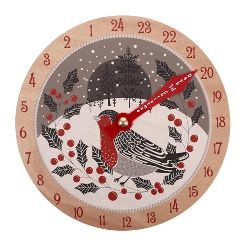 Ciieeo Adventskalender aus Holz für Weihnachten Tägiger Countdown Kalender mit Wunderschönen Designs zur Dekoration von Zuhause Büro und Öffentlichen Räumen Feiert die das Fest von Ciieeo