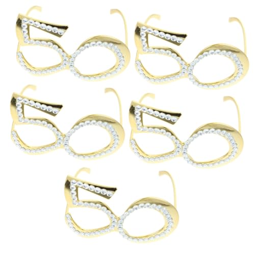 Ciieeo Brille Mit Zahl 5 Paare Party-Requisiten Brille Zum 50. Geburtstag Partydekorationen Partygeschenke Für Feiern Topper Neuheitsbrille Mit Glitzerrahmen Ornamente Geburtstagsbrille Plastik Ciieeo Brille Mit Zahl 5 Paare Party-Requisiten Brille Zum 50. Geburtstag Partydekorationen Partygeschenke Für Feiern Topper Neuheitsbrille Mit Glitzerrahmen Ornamente Geburtstagsbrille Plastik von Ciieeo