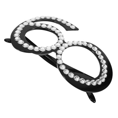 Ciieeo Brille mit Glitzer und Strass für Geburtstagsfeiern Lustiges Fotorequisit für Partys Reisen und Besondere Anlässe Leicht und Tragbar von Ciieeo