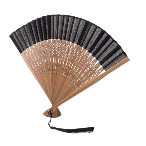 Ciieeo Chinesischer Faltbarer Handfächer mit Antikem Muster Leichter Eleganter Handfächer für Tanz Hochzeitsfeier Bühnenauftritt und Wanddekoration Klassische Schwarze Vintage Farbe Ciieeo Chinesischer Faltbarer Handfächer mit Antikem Muster Leichter Eleganter Handfächer für Tanz Hochzeitsfeier Bühnenauftritt und Wanddekoration Klassische Schwarze Vintage Farbe von Ciieeo