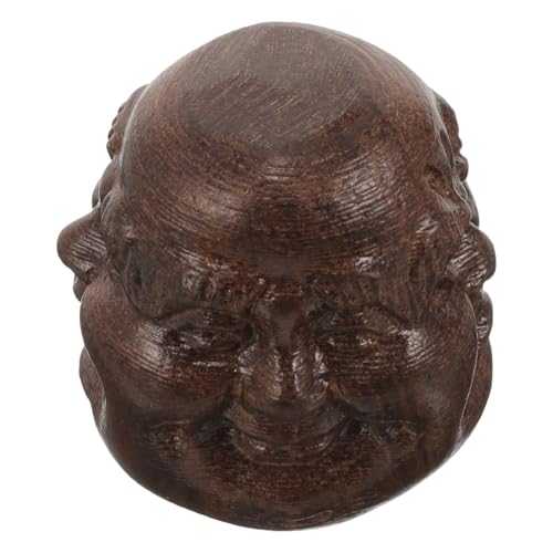 Ciieeo Dekorative Holzfigur Kopf Handgeschnitztes Ornament für Zuhause Büro oder Auto Kreative Tischdeko Einzigartiges für Yoga und Meditationsfreunde von Ciieeo