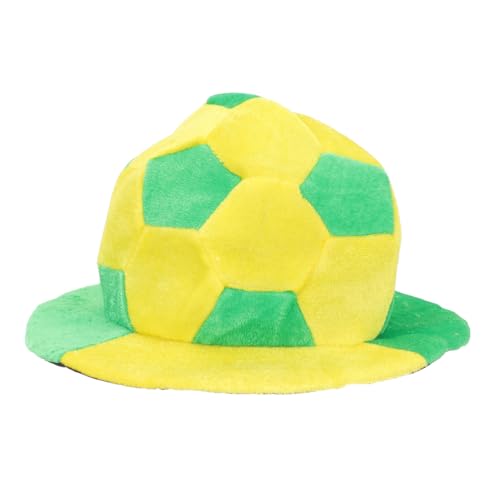Ciieeo Dekorativer Fußballhut Strapazierfähiger Outdoor Hut Lustiges Accessoire für Sportevents für Partys und Feste Gelb Grün von Ciieeo