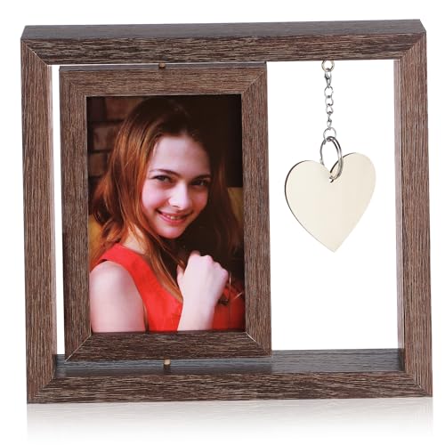 Ciieeo Doppelseitiger Holz Bilderrahmen mit Herzanhänger Rotierender Fotorahmen für Fotos Rustikaler Tischrahmen für Besondere Erinnerungen für Muttertag und Weihnachten Ciieeo Doppelseitiger Holz Bilderrahmen mit Herzanhänger Rotierender Fotorahmen für Fotos Rustikaler Tischrahmen für Besondere Erinnerungen für Muttertag und Weihnachten von Ciieeo