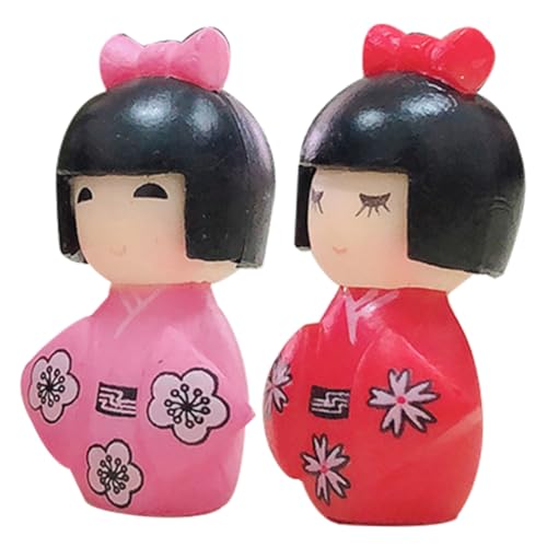 Ciieeo Elegante Japanische Mini-Kimono-Puppen – 2-teiliges Set Für Schreibtisch Nachttisch Und Bürodekoration von Ciieeo