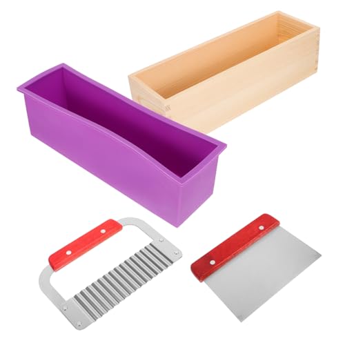 Ciieeo Flexible Silikon Seifenform Teilig mit Holzbox Langlebige DIY Kastenform für Handgemachte Seife Praktische Gießformen zum Seifenherstellen Platzsparend und Leicht zu Reinigen von Ciieeo