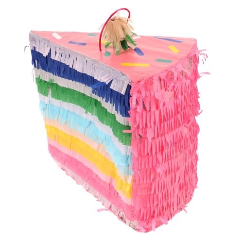 Ciieeo Geburtstagspiñata Tortendeko Kuchenform Bunte Partydekoration mit Füllung Kindergeburtstag Fotorequisite für Drinnen und Draußen von Ciieeo