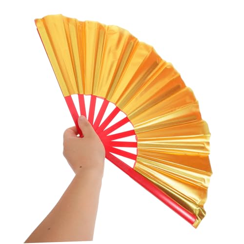 Ciieeo Großer Faltbarer Handfächer Tai Chi Fan mit Doppelseitigem Kunststoffgerüst Leichter Faltbarer Tanz Festivalfächer in Rot und Gold für Outdoor performance und Ciieeo Großer Faltbarer Handfächer Tai Chi Fan mit Doppelseitigem Kunststoffgerüst Leichter Faltbarer Tanz Festivalfächer in Rot und Gold für Outdoor performance und von Ciieeo