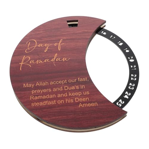 Ciieeo Handgefertigter Holz Ramadan Countdown Kalender Rotierendes Acrylrad für Eid Mubarak Dekoration Desktop Accessoire für Festtagsfeiern Zuhause und Büro von Ciieeo