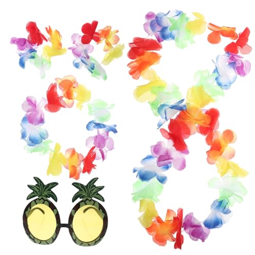 Ciieeo Hawaii Party mit Bunter Blumengirlande Ananas sonnenbrille Tropische Dekoration Leicht Tragbar für Luau Pool Hochzeit und Sommerfeiern von Ciieeo