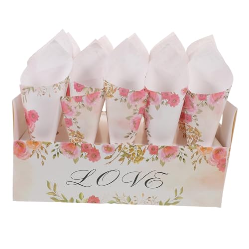 Ciieeo Hochwertiges Hochzeit Confetti aus Papier mit Halter Tray Natürlicher Rosenblütenhalter Umweltfreundliche Blütenkonfetti Becher Multifunktionales Tischdekor für Empfang und Feier von Ciieeo
