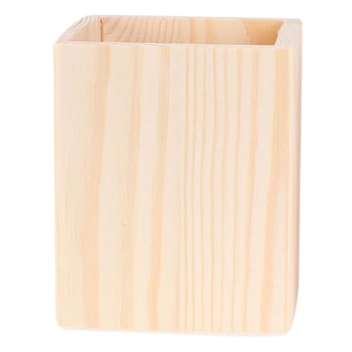 Ciieeo Holz Stiftehalter aus Unbehandeltem Material Diy Tisch Stiftecontainer für Büro Zuhause Praktischer und Dekorativer Stiftekübel für Kreative Bastelprojekte aus Natürlichem von Ciieeo