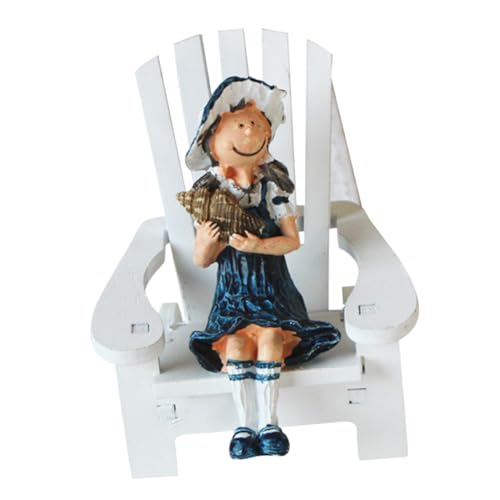 Ciieeo Holzfigur Strandstuhl Miniatur Kreative Tischdekoration für Wohnzimmer Schlafzimmer als und Foto Requisite Stranddeko aus von Ciieeo