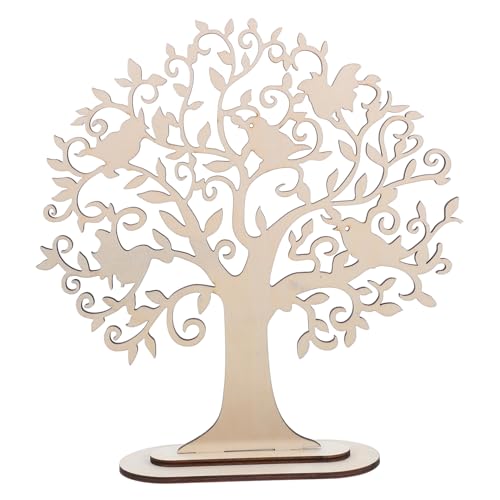Ciieeo Holzornament Lebensbaum Dekoration für Wohnzimmer Büro und Garten DIY Symbolisiert Wachstum und Glück Einfach Zusammenzubauen Handwerk von Ciieeo