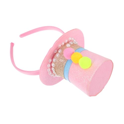 Ciieeo Hut Stirnband Halloween-Kopfschmuck Kostüm-Haar-Accessoire Party Mini-Zylinder-Stirnband Zylinderkopfbedeckung Kostümhut mit Pailletten Vlies Rosa von Ciieeo