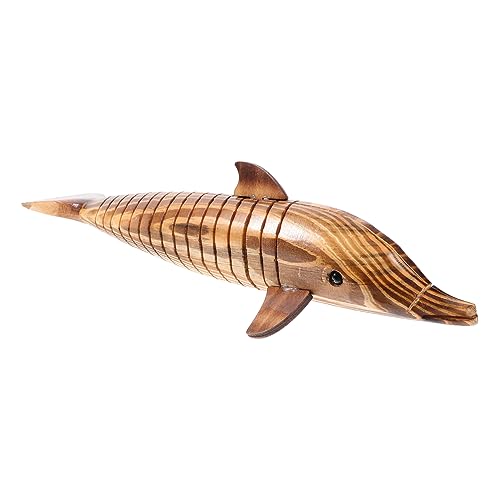 Ciieeo Karbonisiertes Delfinspielzeug Aus Holz Delphin-Handwerk Kleine Delfindekoration Modell Zur Erkennung Von Delfinen Delphin-Figur Holzspielzeug Tier Schwingen Kind Hölzern von Ciieeo
