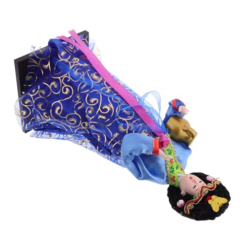 Ciieeo Koreanische Puppenornamente Dekoration dekorative Handyhülle Kleider Skulptur Frauenpuppen Hanbok Puppe Handgefertigte Puppe koreanische puppenfigur Hanbok-Outfit-Puppe Seidentuch von Ciieeo