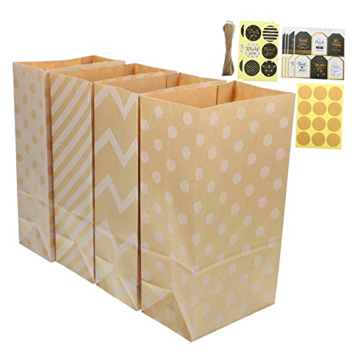 Ciieeo Kraftpapier Geschenktüten Kleine Party Tüten mit Aufklebern und Anhängern für Snacks Süßigkeiten und für Feste und Feiern von Ciieeo