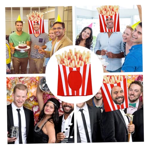 Ciieeo Lustiger French fries hut aus Filz Weiches Bequemes Party kopfschmuck für Erwachsene Wiederverwendbare Rote Food cosplay kopfbedeckung für Karneval Geburtstag und Fotoshootings von Ciieeo