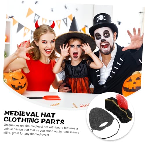 Ciieeo Mittelalterlicher Herren Hut mit Teiliges Renaissance Kostümset Bardenhut für Halloween Mittelalterliche Verkleidung Ren Faire Zubehör Ciieeo Mittelalterlicher Herren Hut mit Teiliges Renaissance Kostümset Bardenhut für Halloween Mittelalterliche Verkleidung Ren Faire Zubehör von Ciieeo