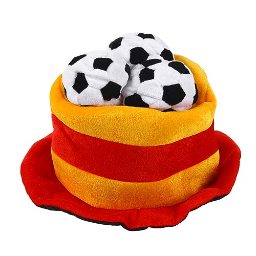 Ciieeo Kopfbedeckungen für Fußballfans Partyhut breiter Fischerhut Motorhaube für Männer Mützen für Männer Fußballspiel jubeln Fußball-Partyhüte Ventilator Fußballmütze von Ciieeo