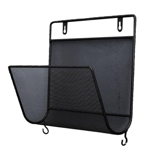 Ciieeo Nordic Wandregal aus Gebogenes Mesh Magazinhalter mit Kleinen Haken für Wohnzimmer Büro und Schwarz Langlebig Rostfrei Platzsparend und Kreativ Gestaltet von Ciieeo