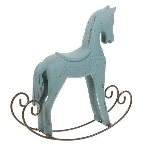 Ciieeo Nordisches Holzpferd Ornament Bemalte Tischdekoration aus Holz für Büro und Wohnzimmer Handwerkskunst für Weihnachten Kleines Design von Ciieeo