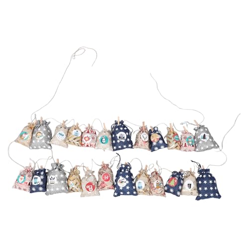 Ciieeo Nummerierte Jutesäckchen Adventskalender- Robuste Wiederverwendbare Ziehbeutel mit Aufhängung Vielseitig für Weihnachtsdeko DIY Countdown Partygeschenke und Festliche Aktivitäten von Ciieeo
