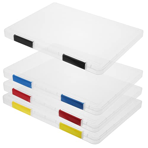Ciieeo Papieretui 4-Teilige Box Transparente Organizer-Box Multifunktionale Aufbewahrungsbox Tischplattenschutz A4-Akten-Organizer-Box A4-Aktenhalter Aktenschutzhülle Zeitschriftenschutz von Ciieeo