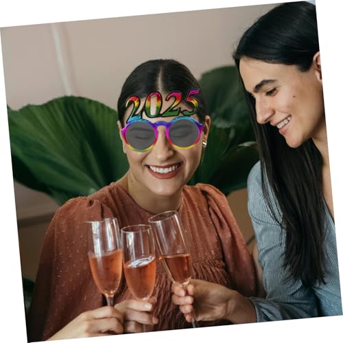 Ciieeo Partybrille aus Robustem Pc Material Leichte Runde Zahlen Brille für Silvester Lustige Foto Requisite Auffällige Unisex Partybrille für Erwachsene und Abschlussfeiern von Ciieeo
