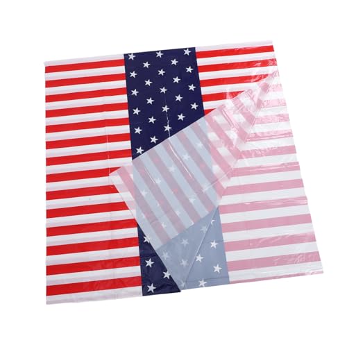 Ciieeo Patriotische Tischdecke mit Amerikanischer Flagge für Unabhängigkeitstag Feiern Flexible Dekorative Tischdeko für Partys und aus Leicht zu Reinigendem Pe Material von Ciieeo
