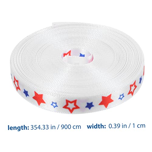 Ciieeo Patriotisches DIY Schleifenband Muster US Unabhängigkeitstag Geschenkband Partydeko Haar und Kleidungsaccessoire Langlebiges Bastelband von Ciieeo