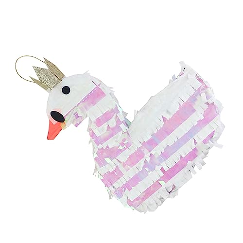 Ciieeo Piñata Spielzeug spaß uniqone Geburtstags-Pinata-Füller Modellfigur Schwan Plüschtier Dekor Partybevorzugung Prinzessin schmücken Ballon Geburtstagsparty liefert Kind Pappe Weiß von Ciieeo