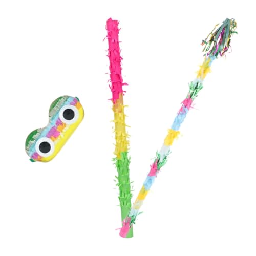 Ciieeo Pinata mit Augenbinde und Farbigem Klöppel Leichte Papierstange für Kindergeburtstag Deko und Partyspaß Robustes Pinata Zubehör für Festlichkeiten Ciieeo Pinata mit Augenbinde und Farbigem Klöppel Leichte Papierstange für Kindergeburtstag Deko und Partyspaß Robustes Pinata Zubehör für Festlichkeiten von Ciieeo