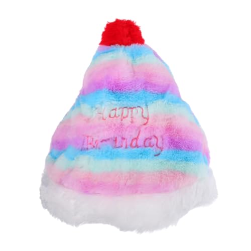 Ciieeo Plüsch Geburtstagshut Happy Birthday Hut Plüsch Happy Birthday Kuchenhut Geburtstagshüte Für Erwachsene Festliche Kopfbedeckung Lustiger Geburtstagshut von Ciieeo