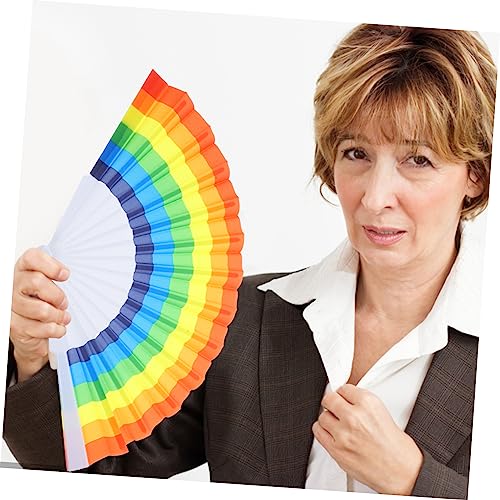 Ciieeo Portabler Regenbogen Fächer Bunter Faltbarer Handfächer aus Kunststoff mit Regenbogenmuster Pride Zubehör für Lgbtq Partys für Gay Weddings und Festliche Dekoration Ciieeo Portabler Regenbogen Fächer Bunter Faltbarer Handfächer aus Kunststoff mit Regenbogenmuster Pride Zubehör für Lgbtq Partys für Gay Weddings und Festliche Dekoration von Ciieeo
