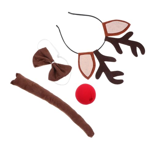 Ciieeo Rentier Kostüm Set Teilig mit Geweih Stirnband Realistischer Nase und Leichter Fliege Festliche Tier Accessoires für Damen und Jugendliche für Weihnachtsfeiern und Bühnenauftritte Ciieeo Rentier Kostüm Set Teilig mit Geweih Stirnband Realistischer Nase und Leichter Fliege Festliche Tier Accessoires für Damen und Jugendliche für Weihnachtsfeiern und Bühnenauftritte von Ciieeo