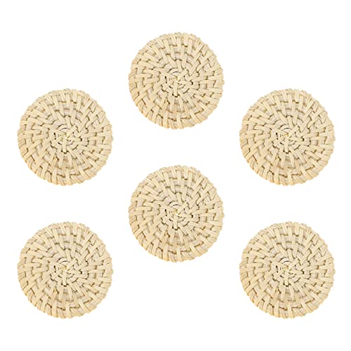 Ciieeo Schlüsselanhänger Schmuckherstellung Verknüpfung 6PCS Rattan Gewebter Anh?nger Bohemian Kreis für Stroh Wicker Ohrringe Schmuck Herstellung Schlüsselhalter von Ciieeo