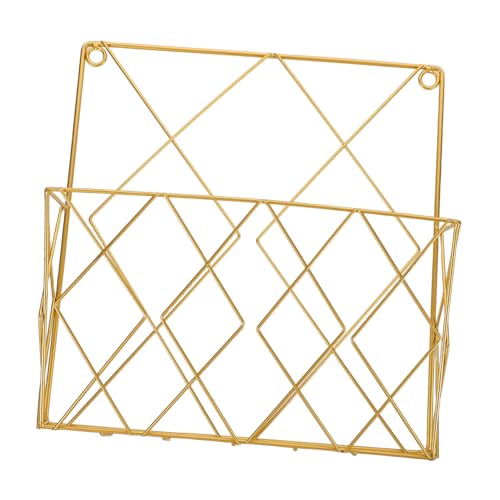 Ciieeo Schmiedeeisen-Wandmagazinständer Magazin -Display -Wandhalterung Zeitschriftenhalter Badezimmer Zeitschriftenhalter an der Wand Zeitschriftenregal Magazin-Wandhalter Golden von Ciieeo