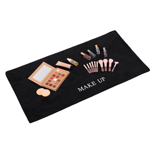 Ciieeo Schwarze Schminktischunterlage Weiche Rutschfeste Tischmatte für Make up tische Vielseitige Schutzmatte für Schminktisch Büro und Arbeitsfläche von Ciieeo