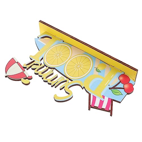 Ciieeo Hölzernes Schreibtisch-Ornament mit Luau-Thema für Tropische Feiern von Ciieeo