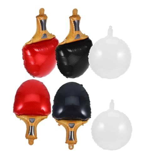 Ciieeo Sportliche Tischtennis Folienballons Teiliges mit Realistischem Design für Sport Mottoparty Indoor Outdoor Partydeko Tischtennisbälle und Schläger Rot von Ciieeo